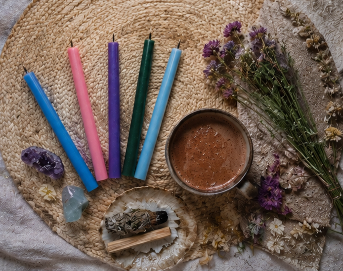 10 stk. Mayan Candles ~ lyseblå (børnenes ve & vel samt beskyttelse af familien)
