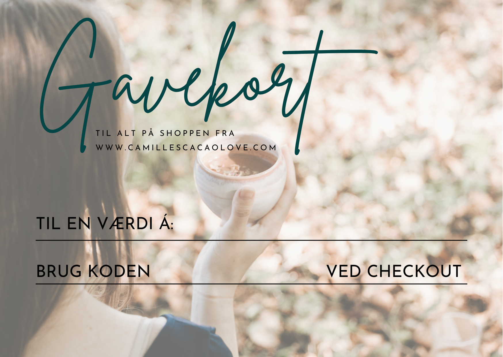 Gavekort - til alt på shoppen fra CamillesCacaoLove.com