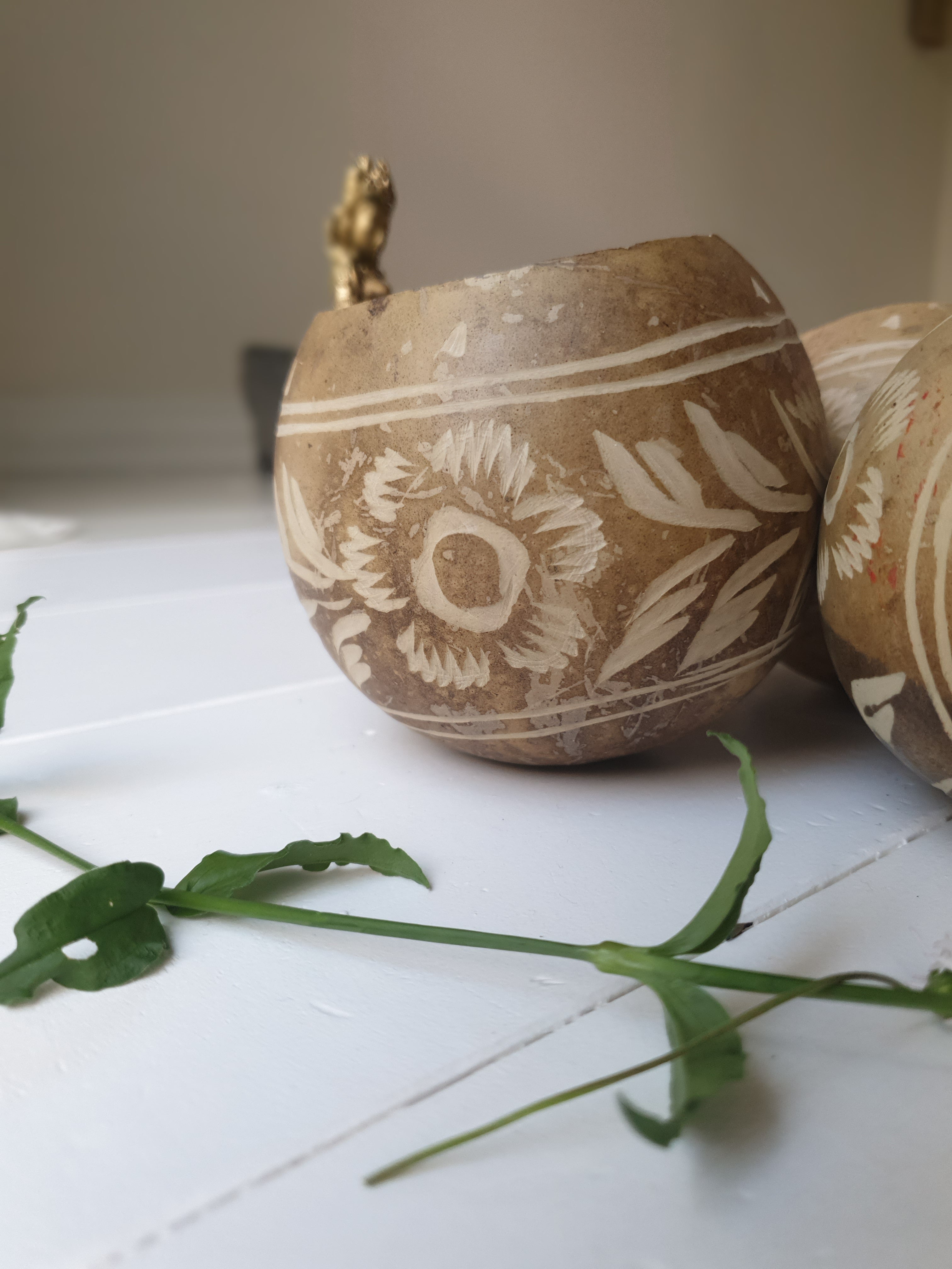 Jicaras ~ traditionelle cacao kopper fra mayafolket