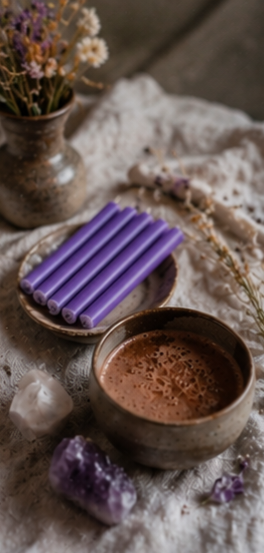 10 stk. Mayan Candles ~ lilla (tilgivelse)
